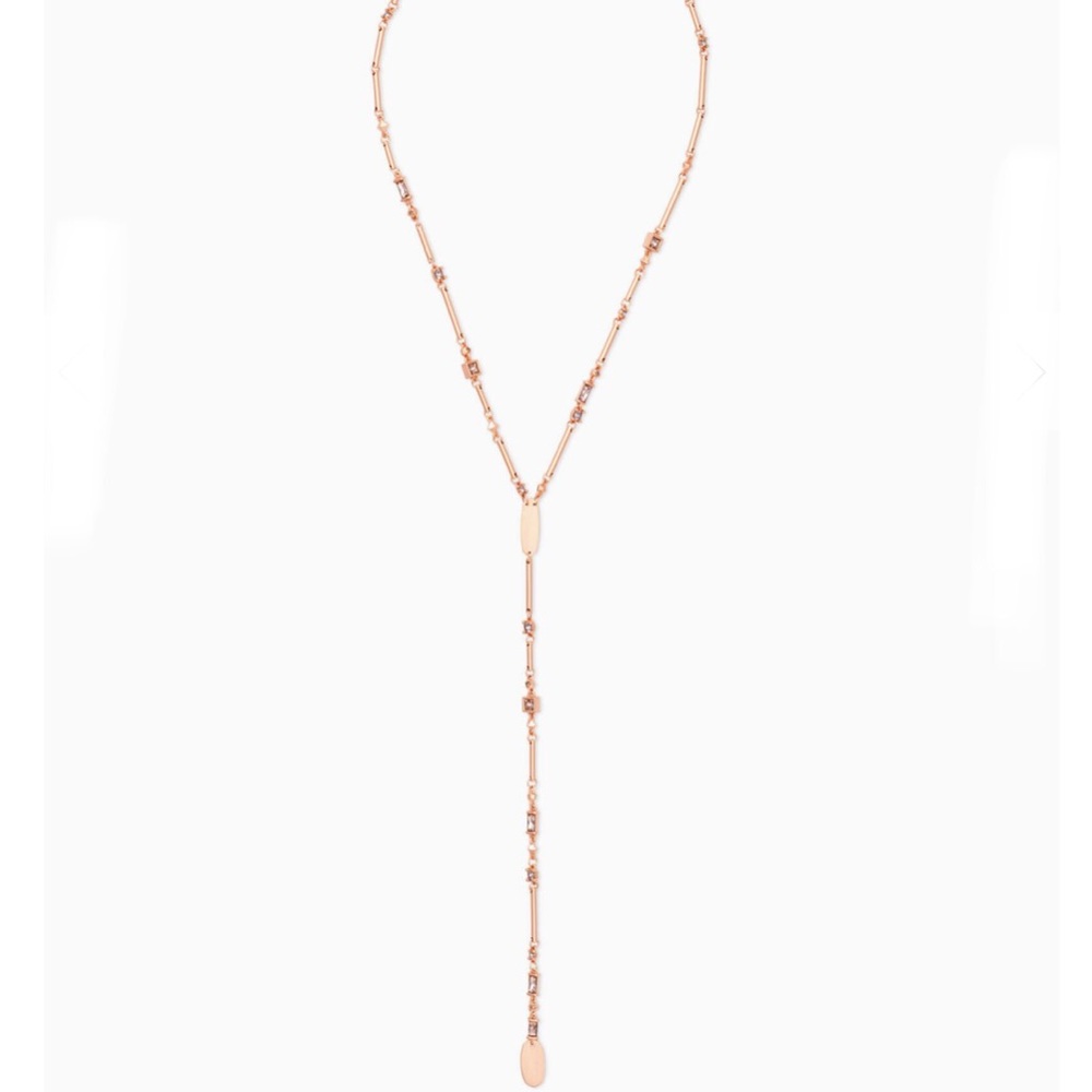 Kendra Scott Rose Gold Crowley Y Necklace. NWT